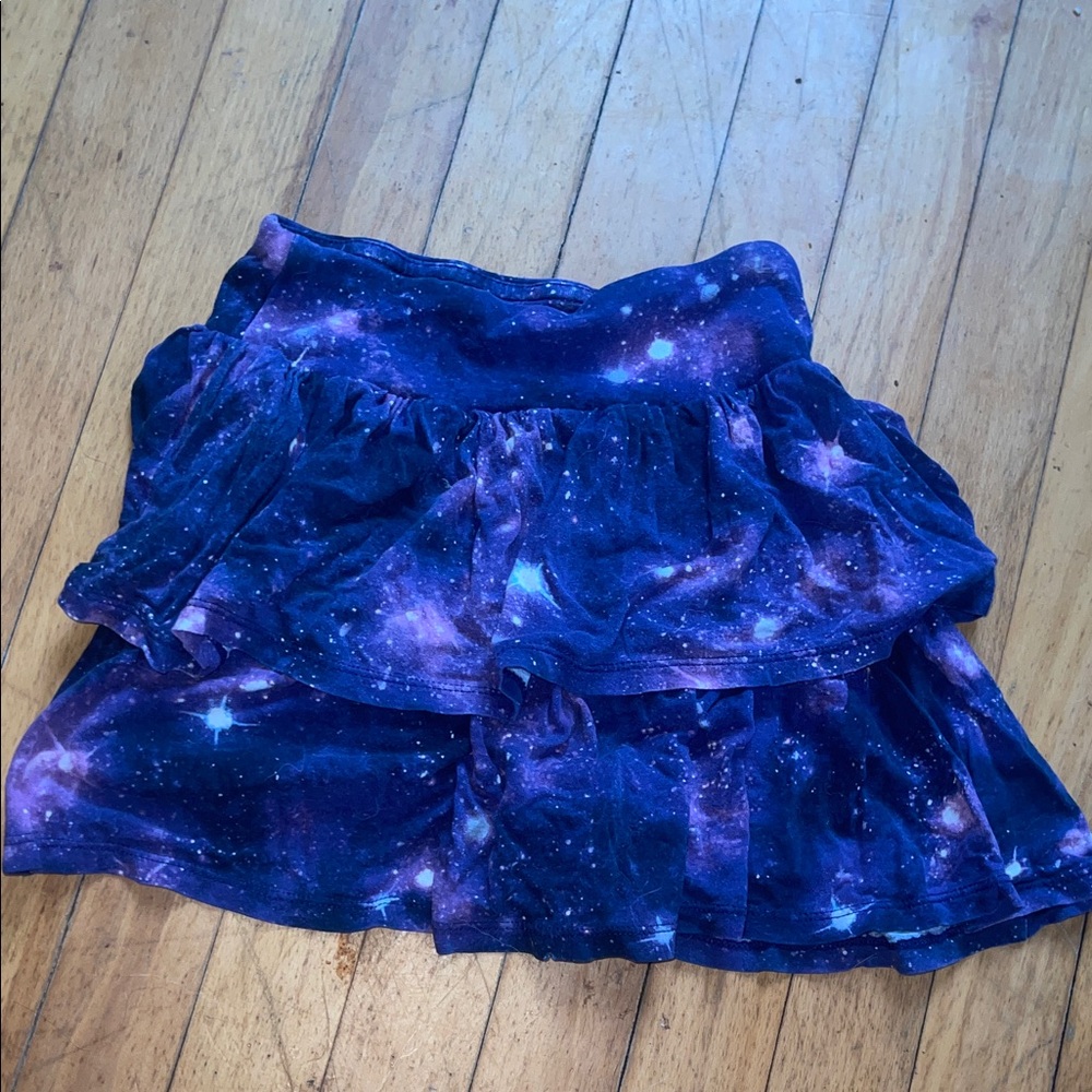 H&M Girls sz. 10 blue purple Galaxy Print Blue Skirt